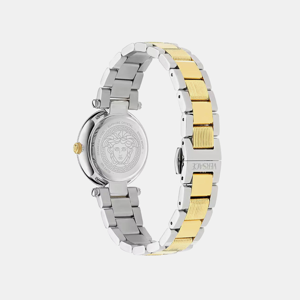 Women Quartz Silver White Dial Analog Stainless Steel Watch VEBFA0224