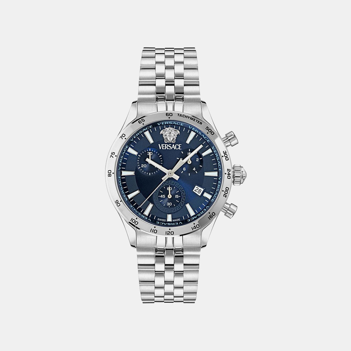 Helleny.Chr Petite Specia Men Quartz Blue Dial Chronograph Stainless Steel Watch VECFA0124