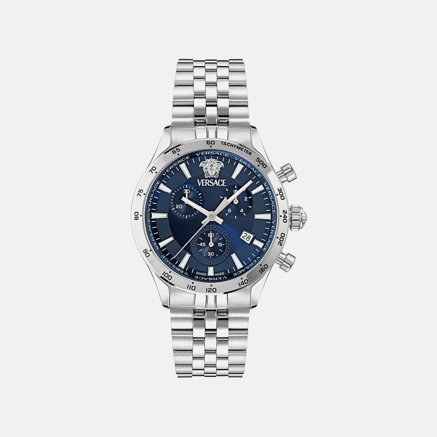 Men Quartz Blue Dial Chronograph Stainless Steel Watch VECFA0124