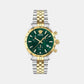 Helleny.CHR.Petite Men Quartz Green Dial Analog Stainless Steel Watch VECFA0224