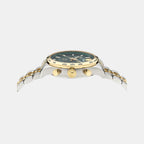 Helleny.CHR.Petite Men Quartz Green Dial Analog Stainless Steel Watch VECFA0224