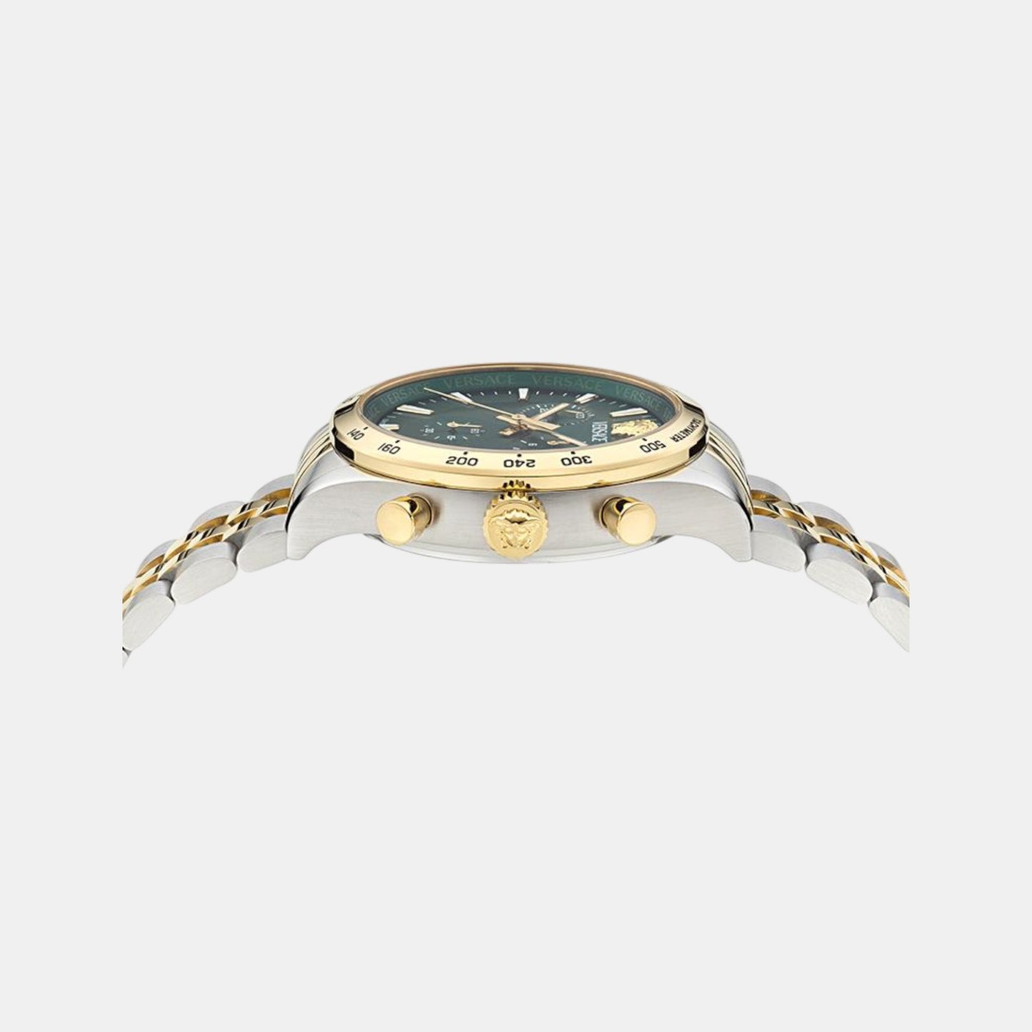 Helleny.CHR.Petite Men Quartz Green Dial Analog Stainless Steel Watch VECFA0224