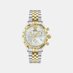 Men Quartz Silver White Dial Chronograph Stainless Steel Watch VECFA0324