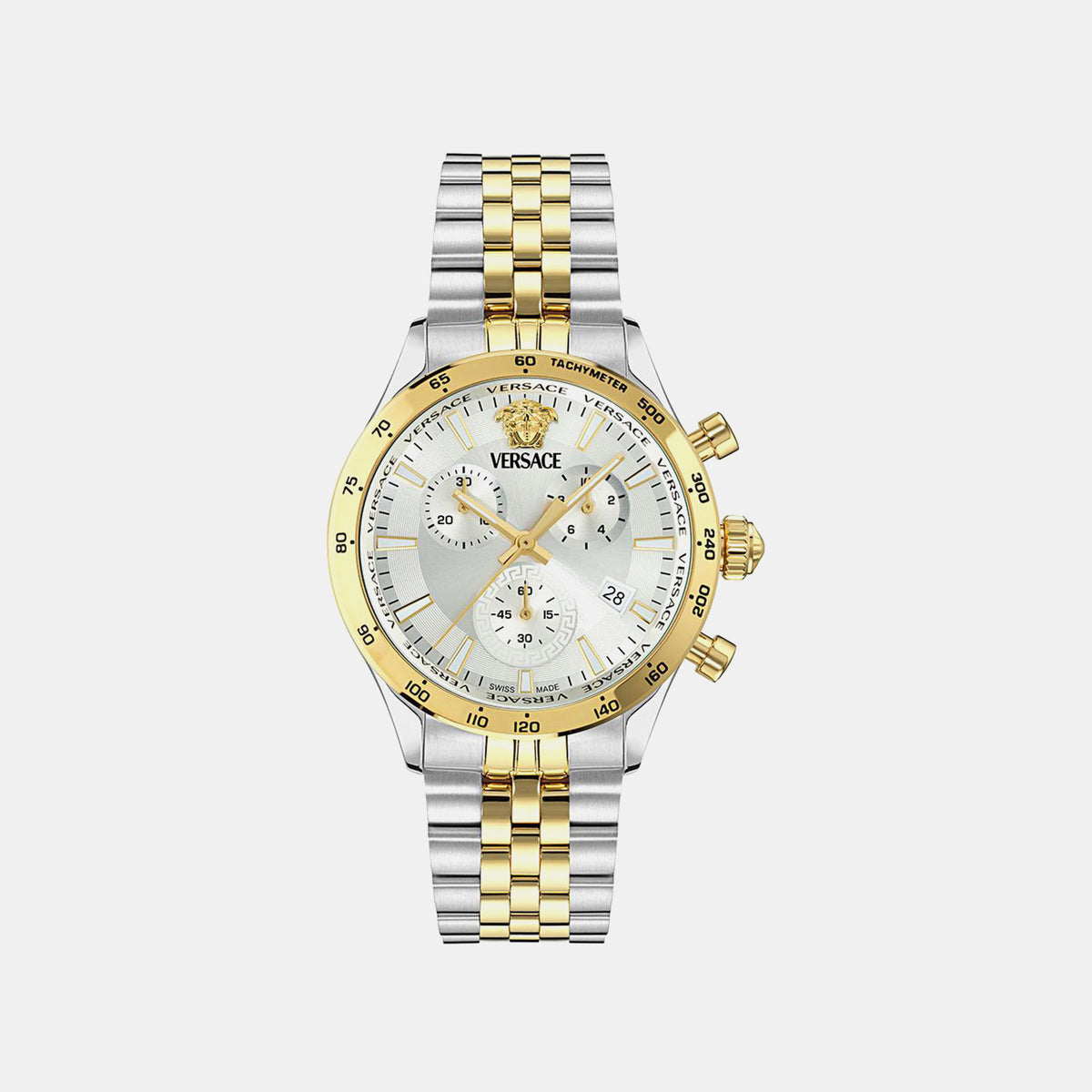 Helleny.Chr Petite Specia Men Quartz White Dial Chronograph Stainless Steel Watch VECFA0324