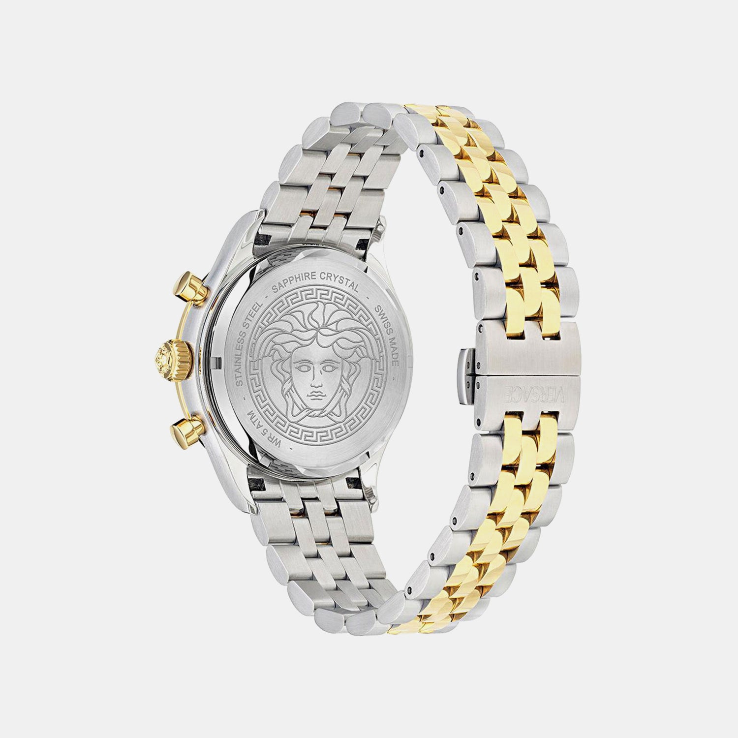 Men Quartz Silver White Dial Chronograph Stainless Steel Watch VECFA0324