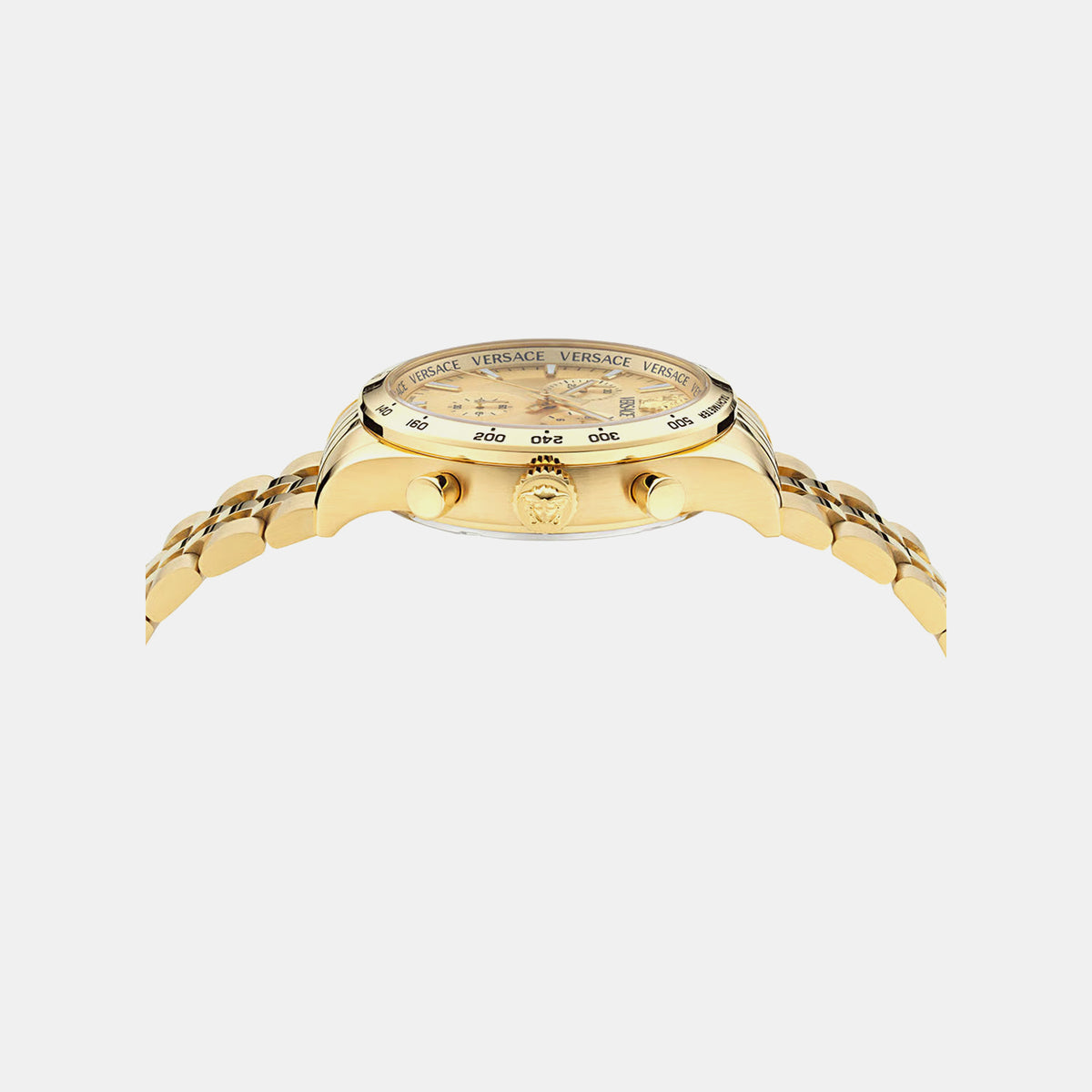 Helleny.Chr Petite Specia Men Quartz Gold Dial Chronograph Stainless Steel Watch VECFA0424