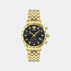 Men Quartz Black Dial Chronograph Stainless Steel Watch VECFA0524