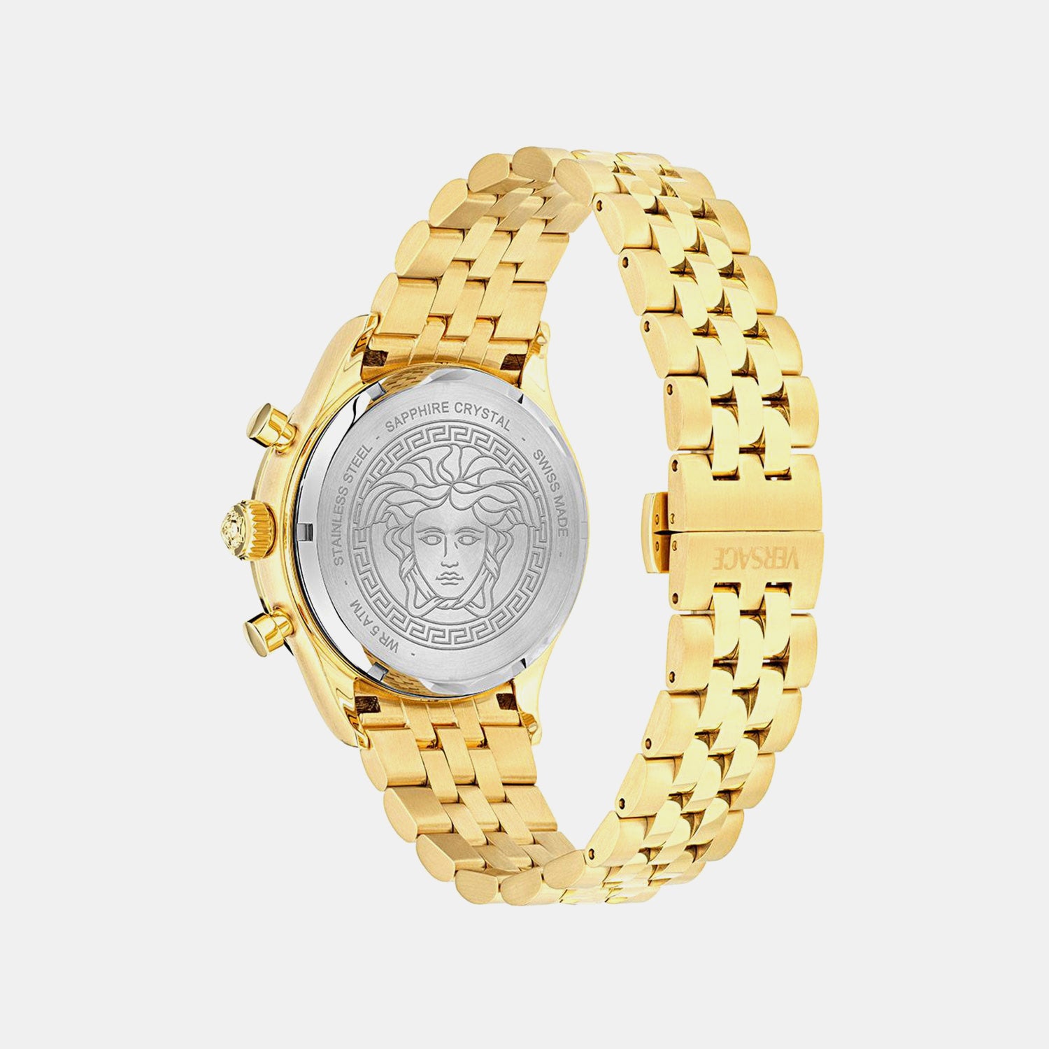 Men Quartz Black Dial Chronograph Stainless Steel Watch VECFA0524