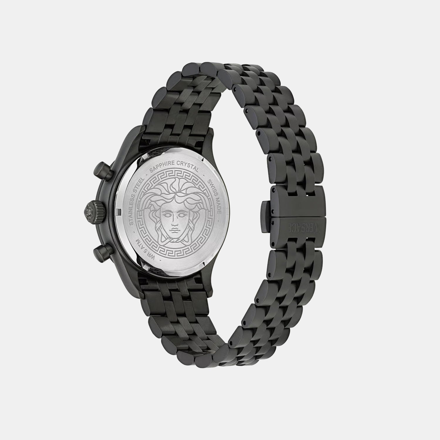 Men Quartz Black Dial Chronograph Stainless Steel Watch VECFA0624