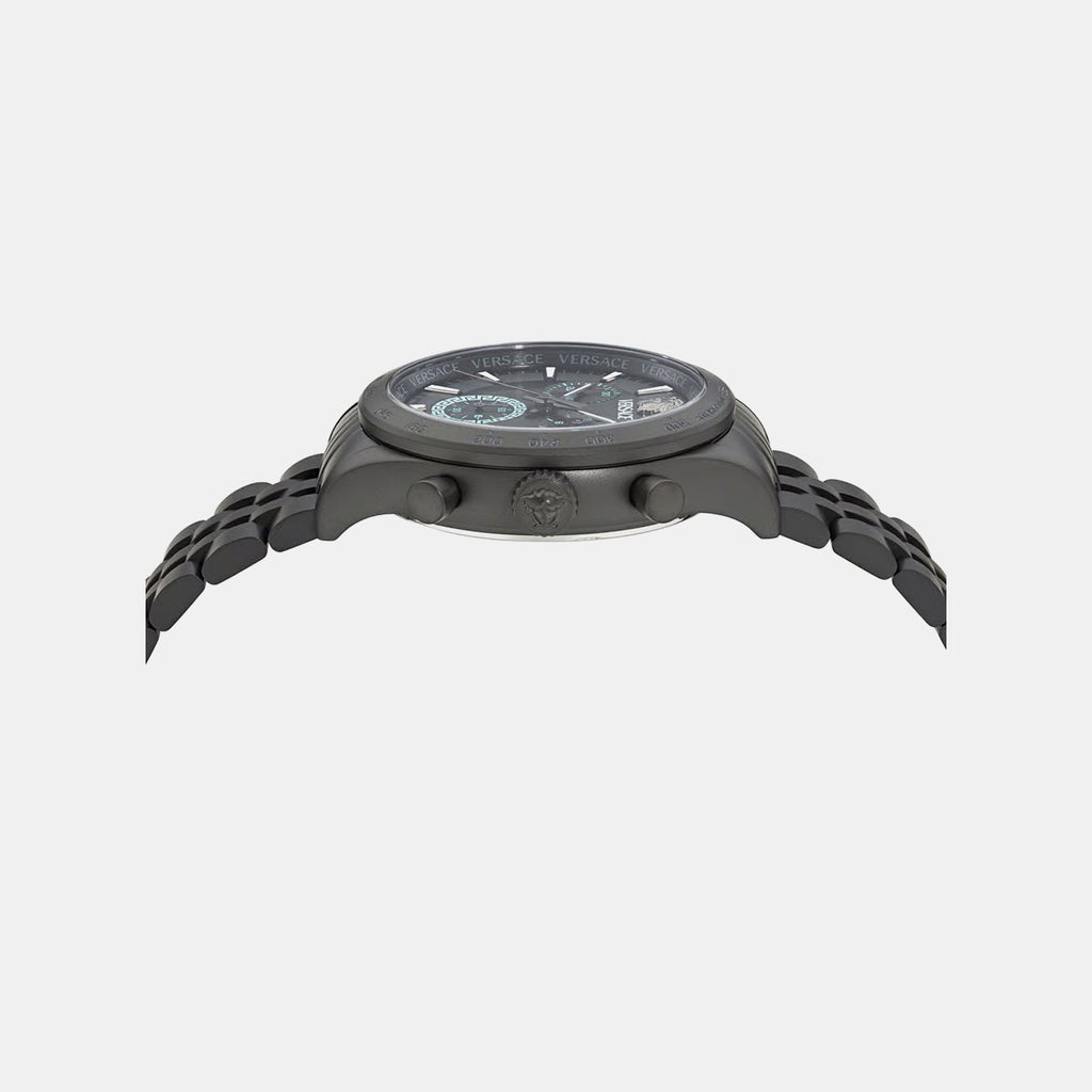 Men Quartz Black Dial Chronograph Stainless Steel Watch VECFA0624