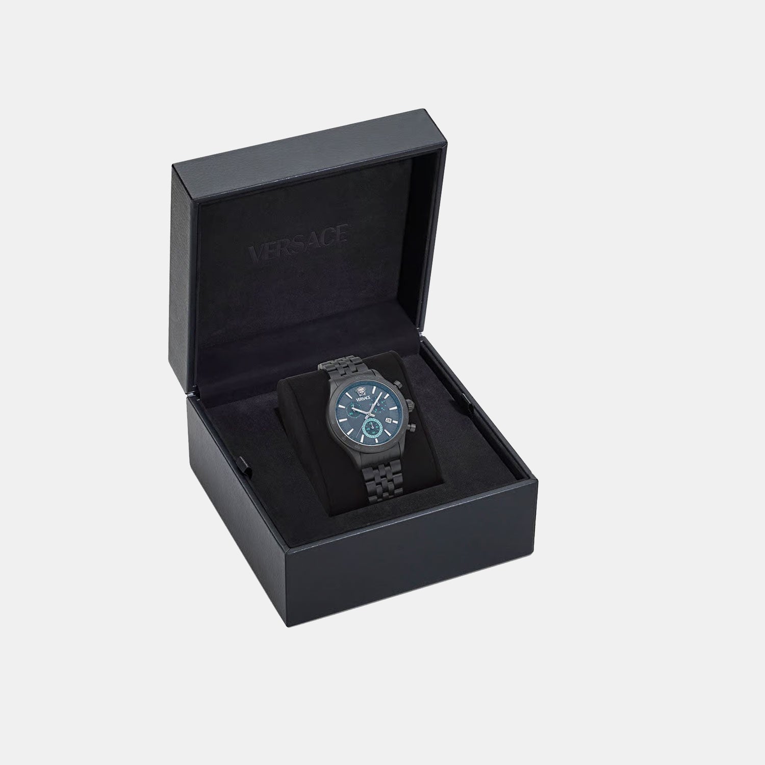 Men Quartz Black Dial Chronograph Stainless Steel Watch VECFA0624