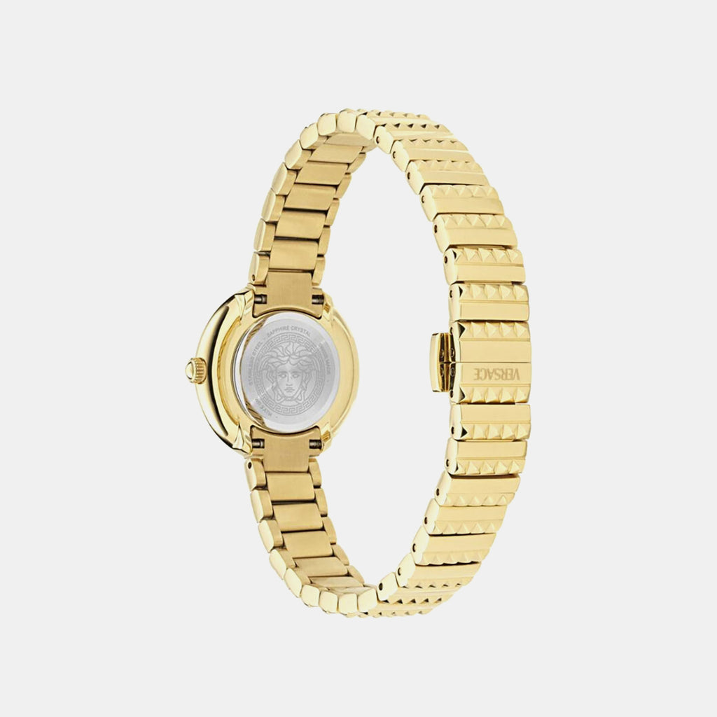 Greca Goddess Petite Spec Women Quartz Black Dial Analog Stainless Steel Watch VEDFA0524
