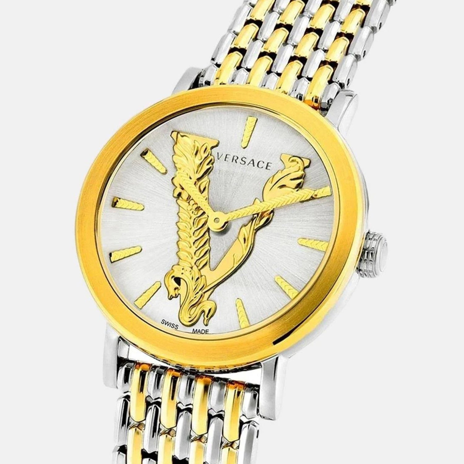 Women Quartz White Dial Analog Stainless Steel Watch VEHC00719