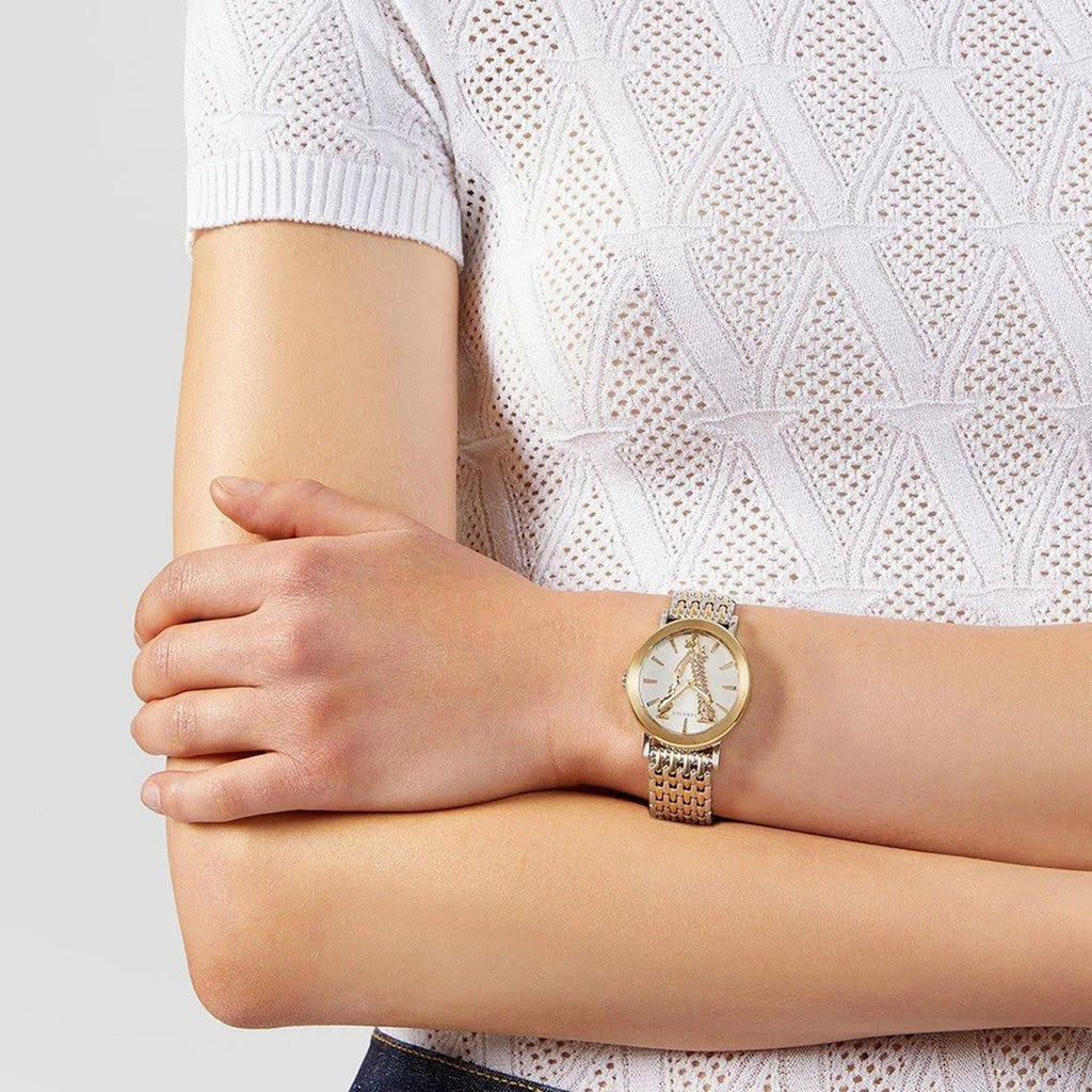 Women Quartz White Dial Analog Stainless Steel Watch VEHC00719
