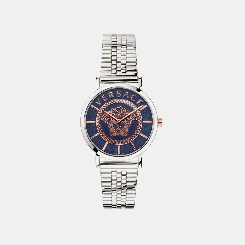 Women Quartz Blue Dial Analog Stainless Steel Watch VEK400821