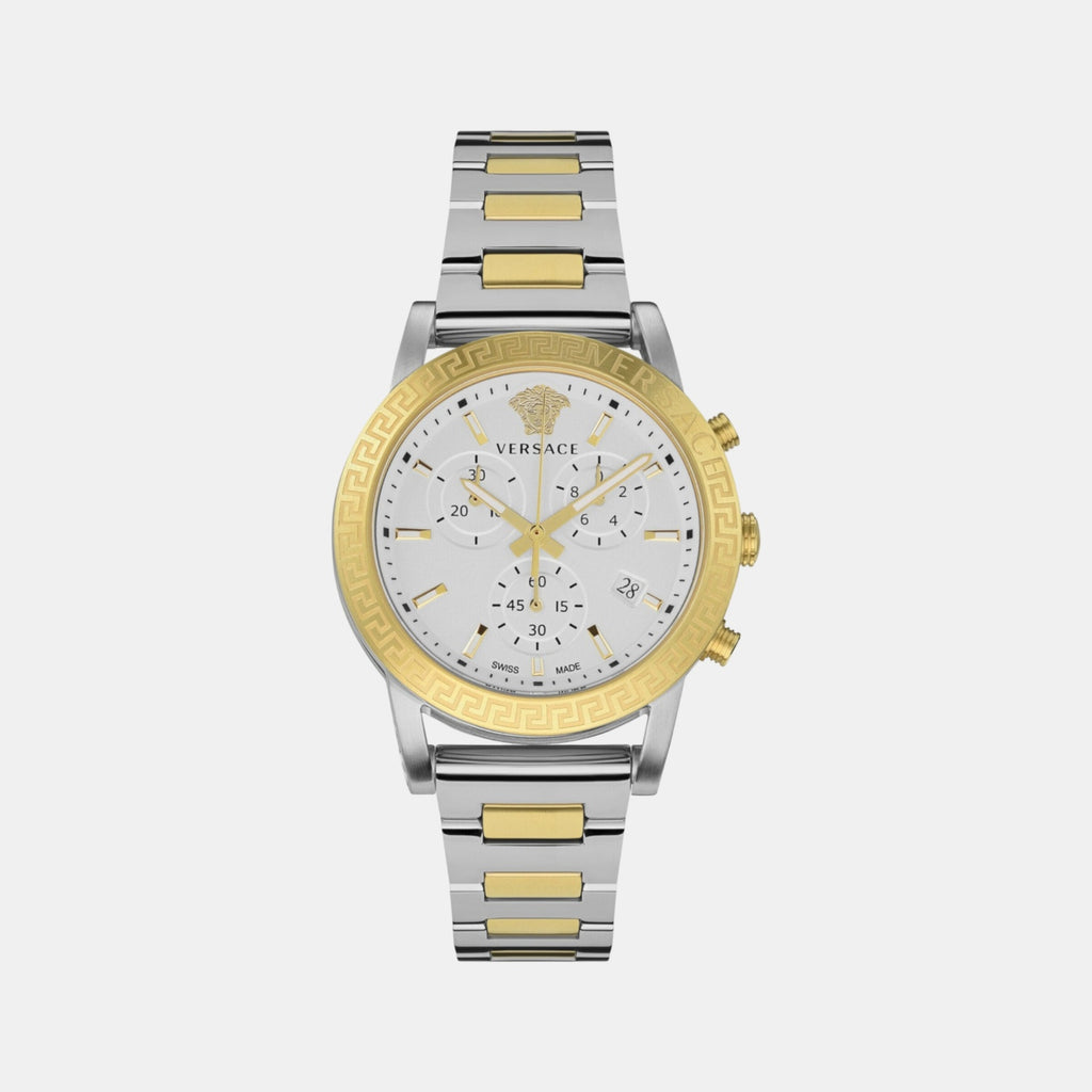 Sport Tech Women Quartz Silver Dial Chronograph Stainless Steel Watch VEKB00622