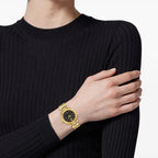 Women Quartz Black Dial Analog Stainless Steel Watch VEKLA0525