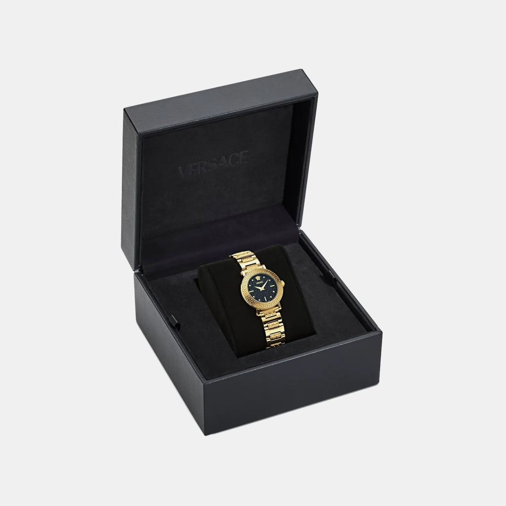 Women Quartz Black Dial Analog Stainless Steel Watch VEKLA0525