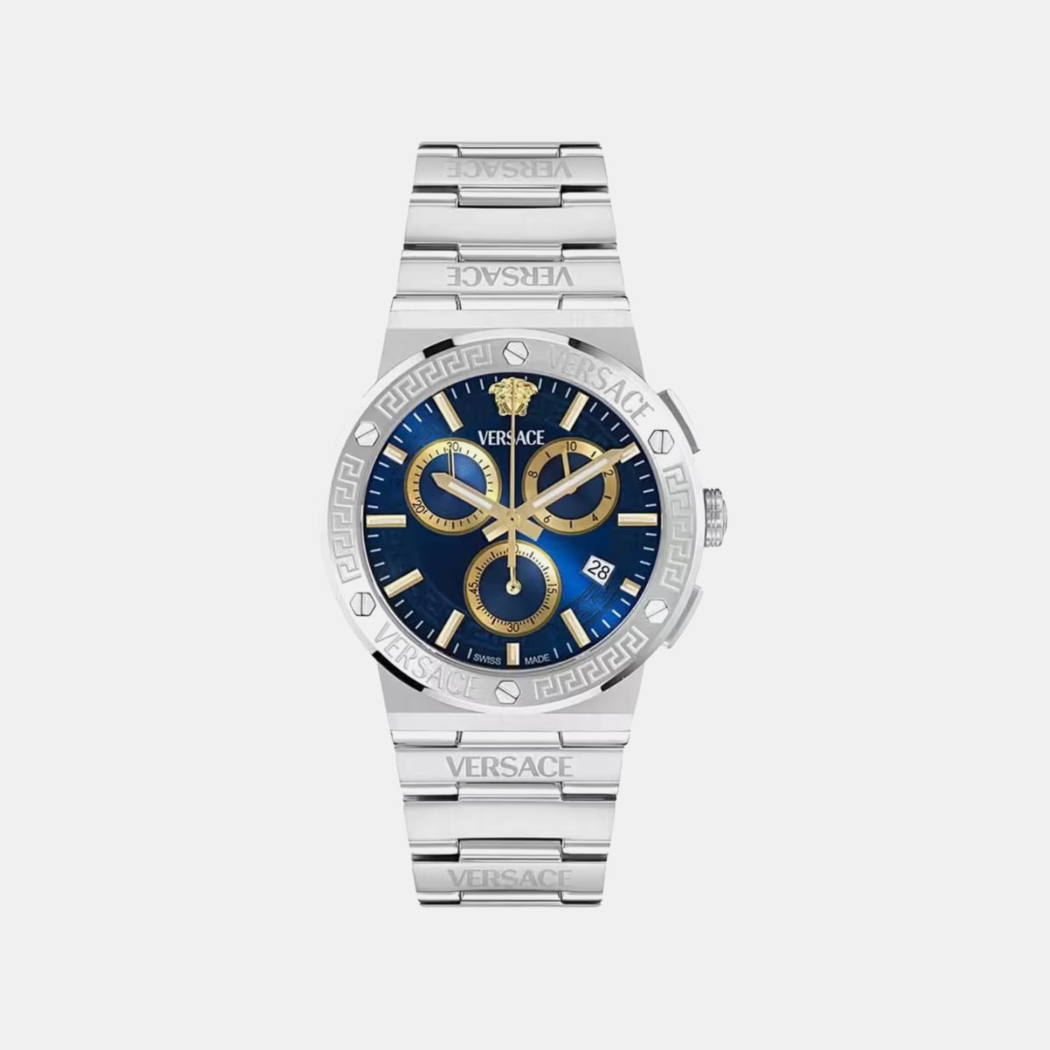 Greca Unisex Quartz Blue Dial Chronograph Stainless Steel Watch VEKMA0225