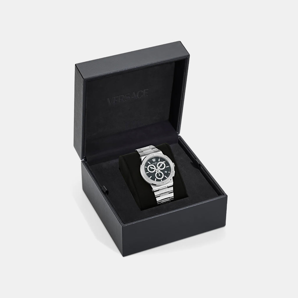 Greca Men Quartz Black Dial Stainless Steel Watch VEKMA0325