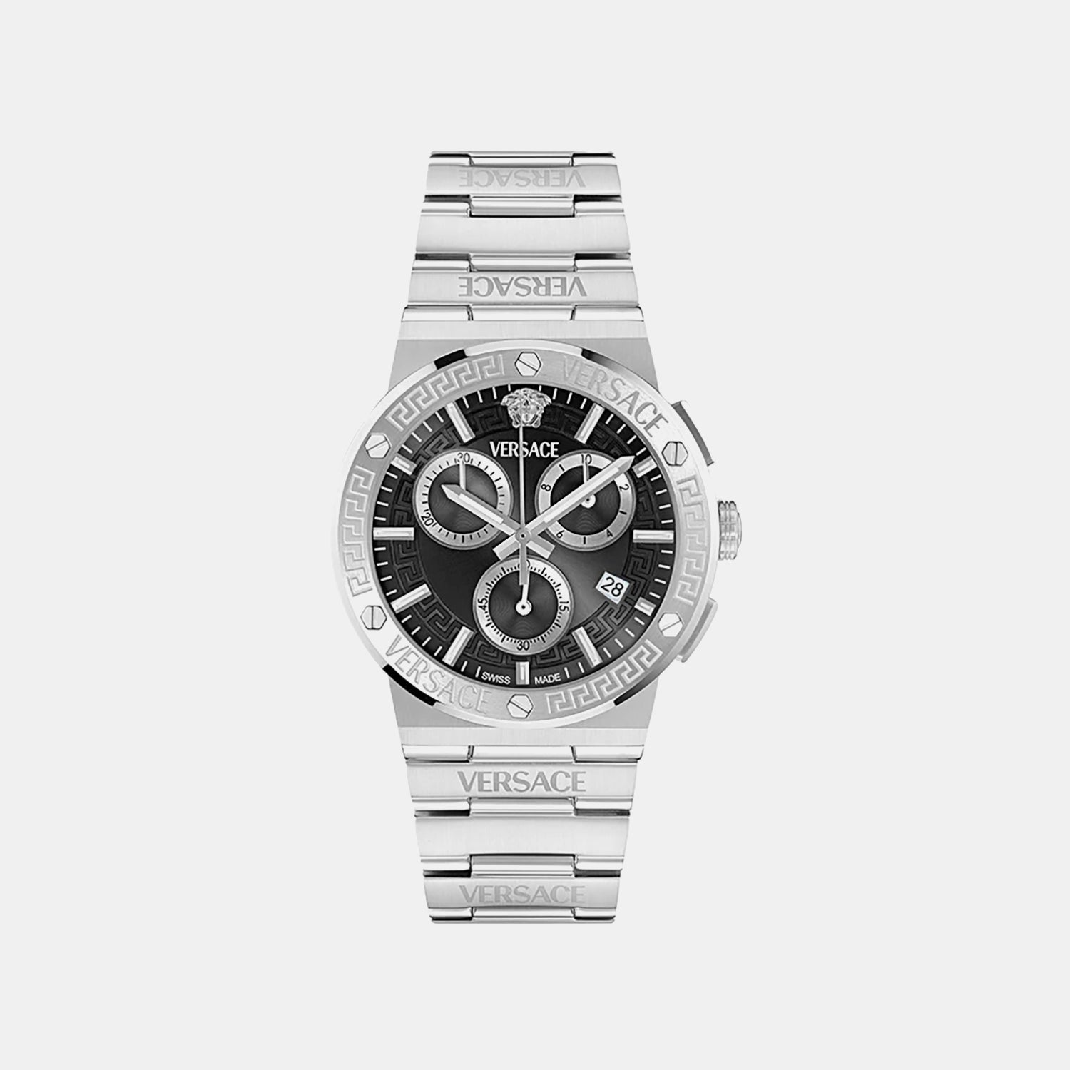 Greca Men Quartz Black Dial Stainless Steel Watch VEKMA0325