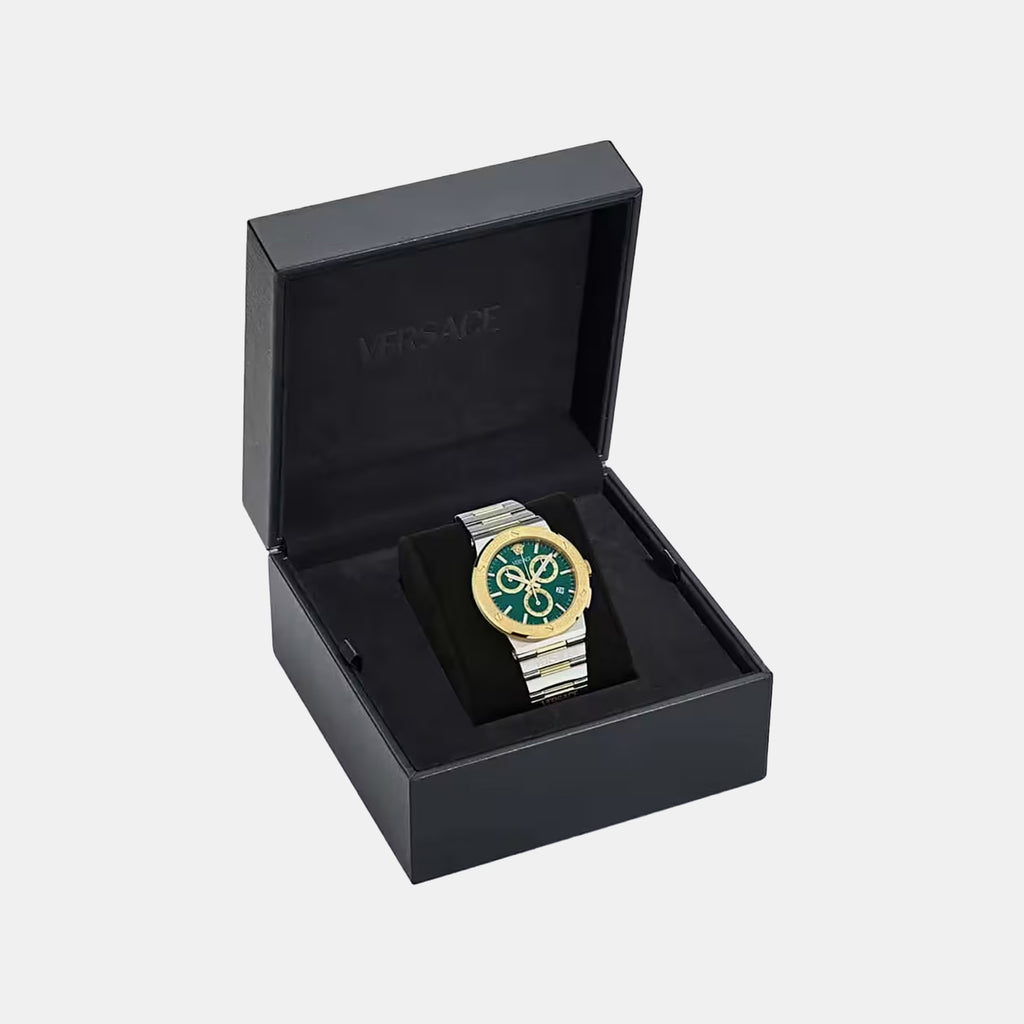 Greca Unisex Quartz Green Dial Chronograph Stainless Steel Watch VEKMA0425