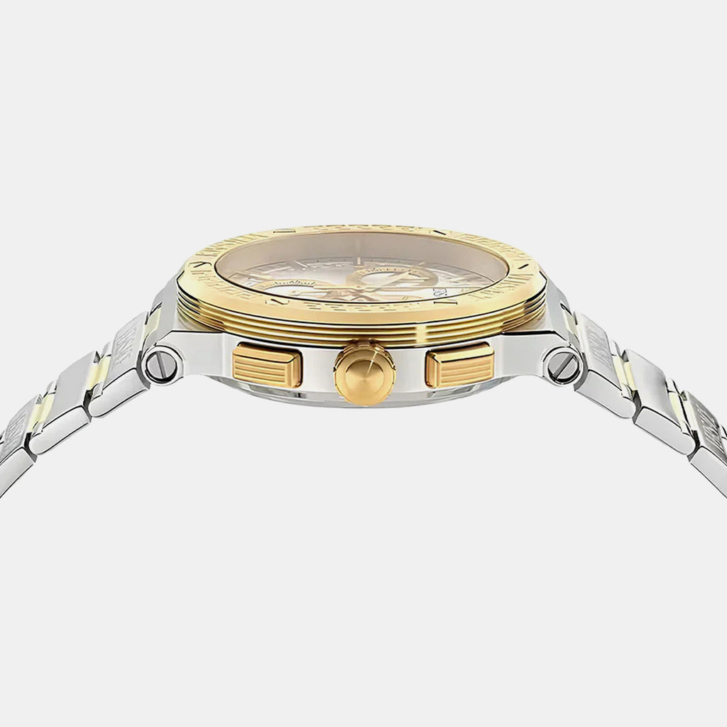 Men Quartz Silver Dial Chronograph Stainless Steel Watch VEKMA0525