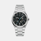Velocity Men Automatic Black Dial Analog Stainless Steel Watch VELOCITY SILVER-BLACK