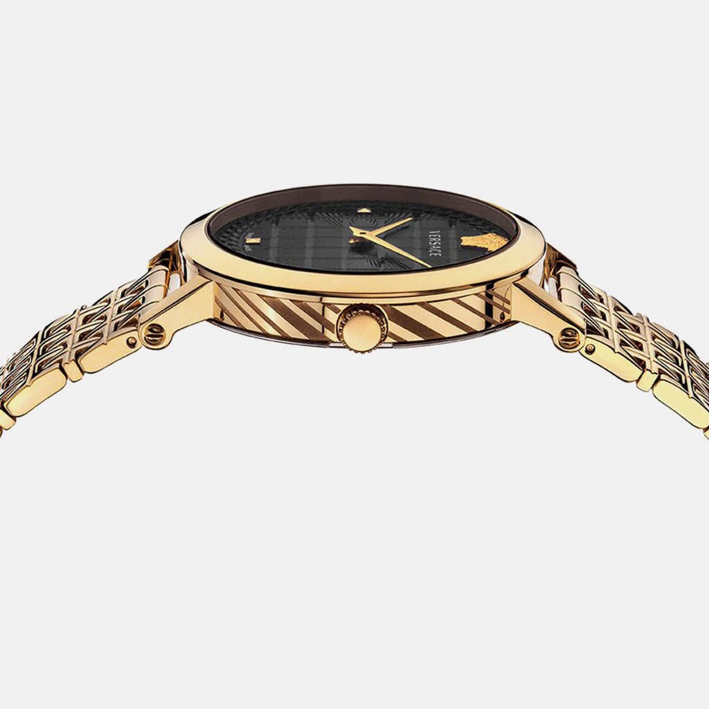 Women Quartz Black Dial Analog Stainless Steel Watch VELV00620