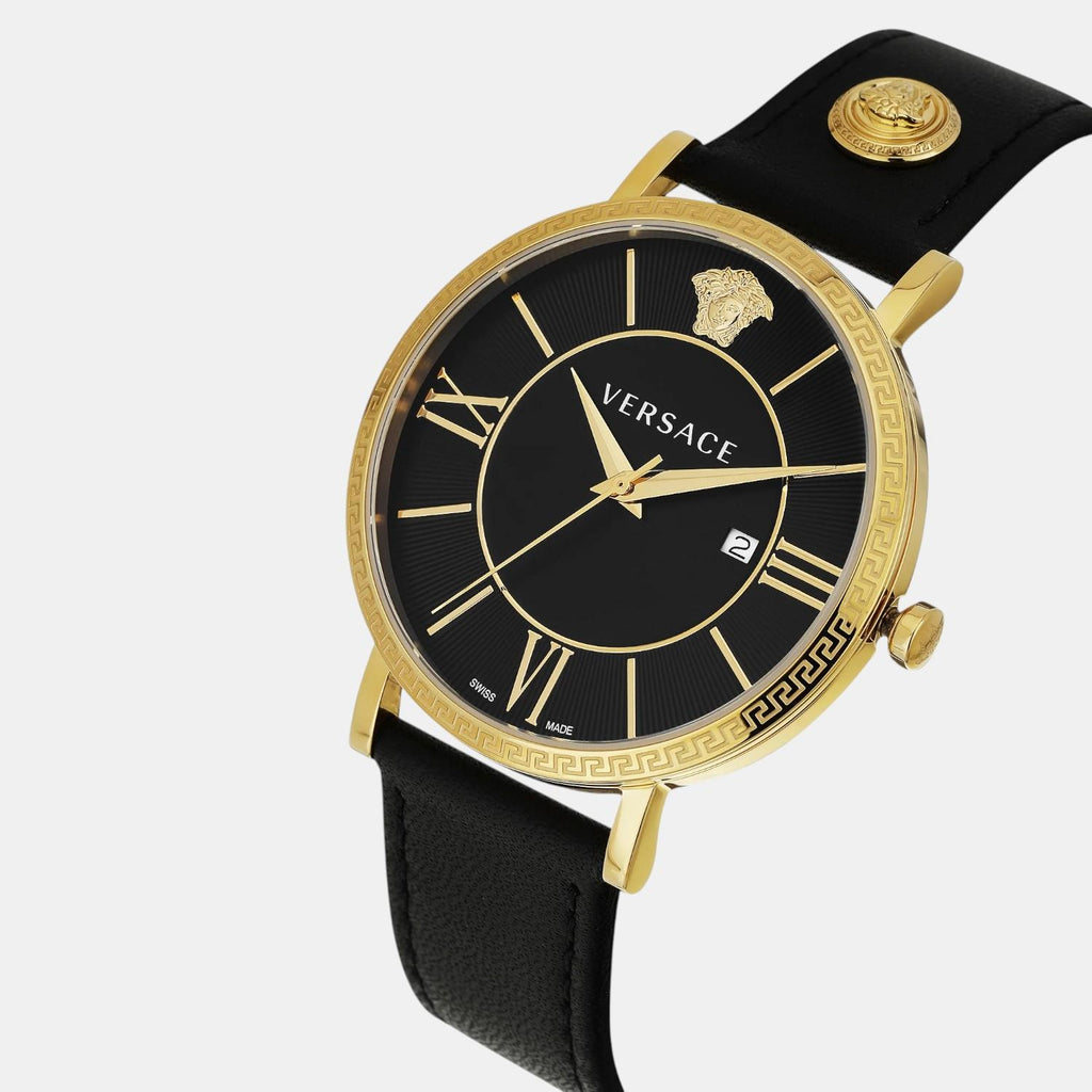 V-Eternal Men Quartz Black Dial Analog Leather Watch VENCA0124