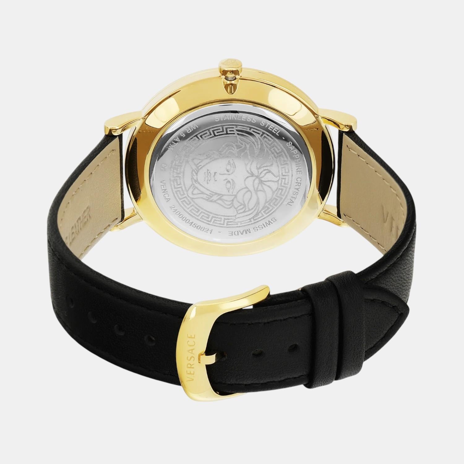 V-Eternal Men Quartz Black Dial Analog Leather Watch VENCA0124