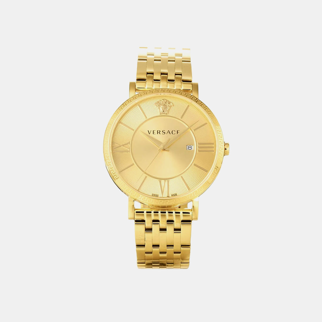 Men Quartz Gold Dial Analog Stainless Steel Watch VENCA0524