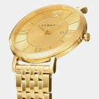 Men Quartz Gold Dial Analog Stainless Steel Watch VENCA0524