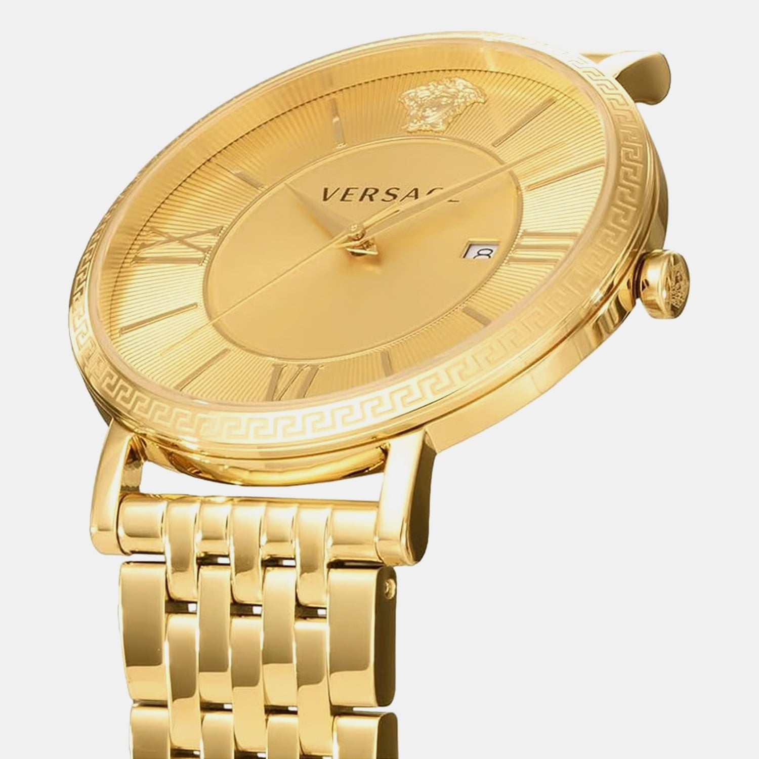 V-Eternal Gent Date (Wc-N Men Quartz Gold Dial Analog Stainless Steel Watch VENCA0524