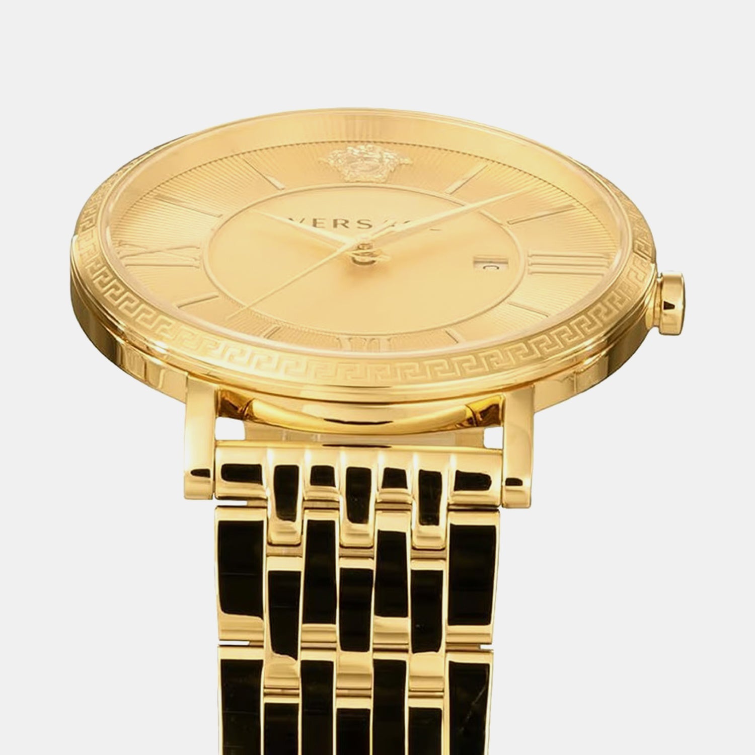 V-Eternal Gent Date (Wc-N Men Quartz Gold Dial Analog Stainless Steel Watch VENCA0524