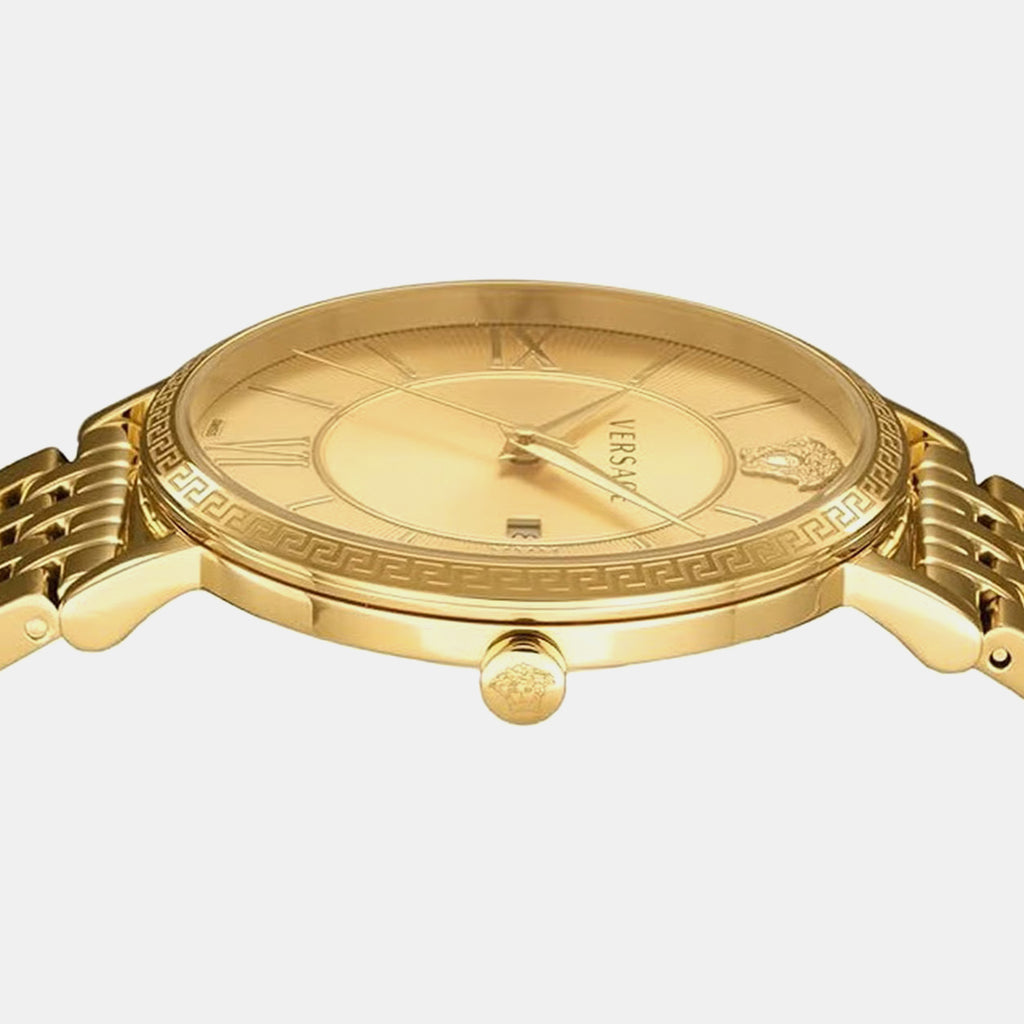 Men Quartz Gold Dial Analog Stainless Steel Watch VENCA0524