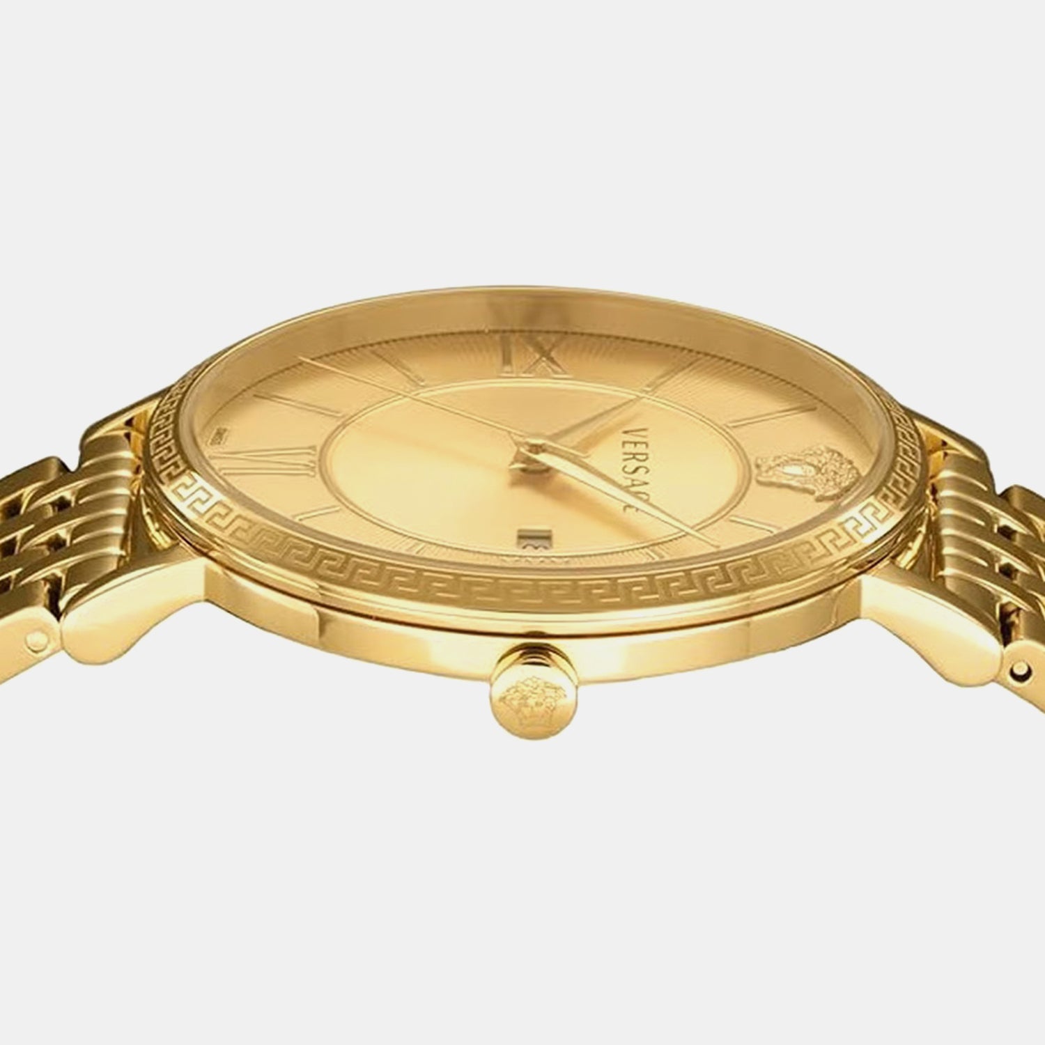 V-Eternal Gent Date (Wc-N Men Quartz Gold Dial Analog Stainless Steel Watch VENCA0524