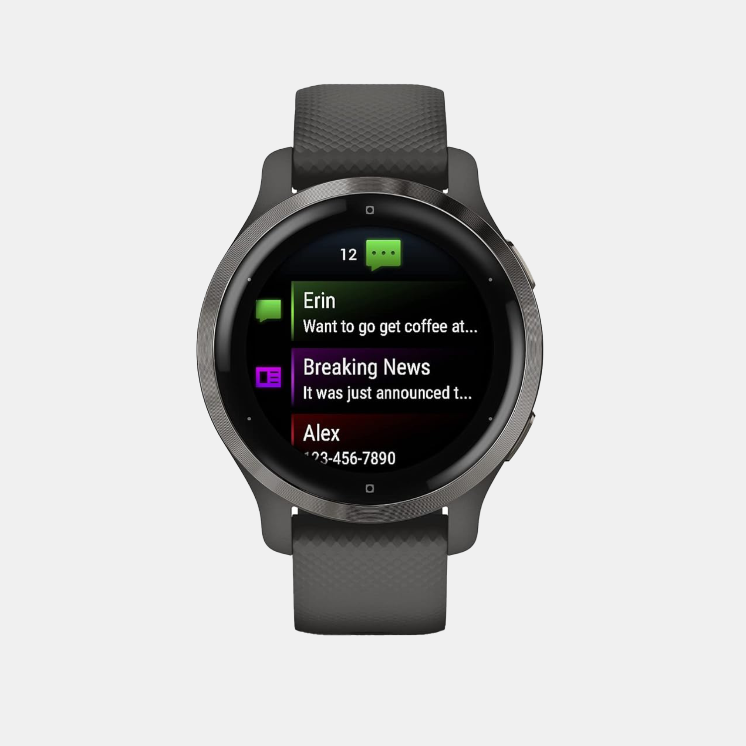 Unisex Quartz Black Dial Digital Silicone Watch VENU 2S 010-02429-70