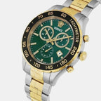 Hellen Men Quartz Green Dial Chronograph Stainless Steel Watch VEPCA0524