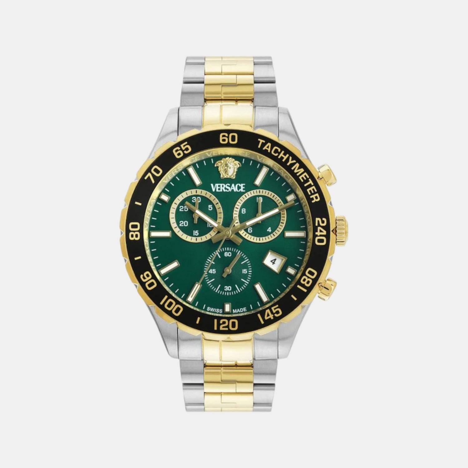 Hellen Men Quartz Green Dial Chronograph Stainless Steel Watch VEPCA0524