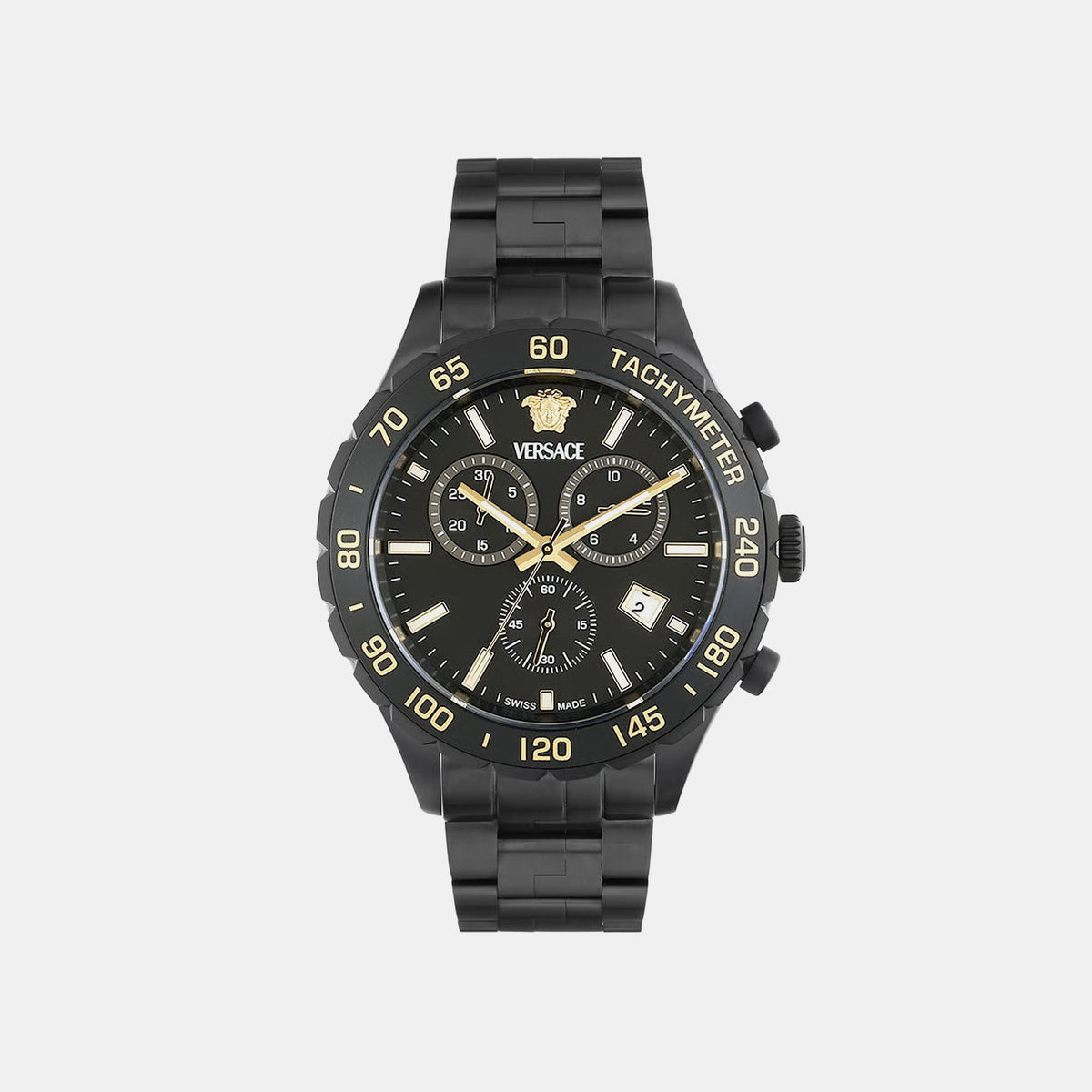 New Hellen.Chr-43Mm(Wc-Pc Men Quartz Black Dial Chronograph Stainless Steel Watch VEPCA0624
