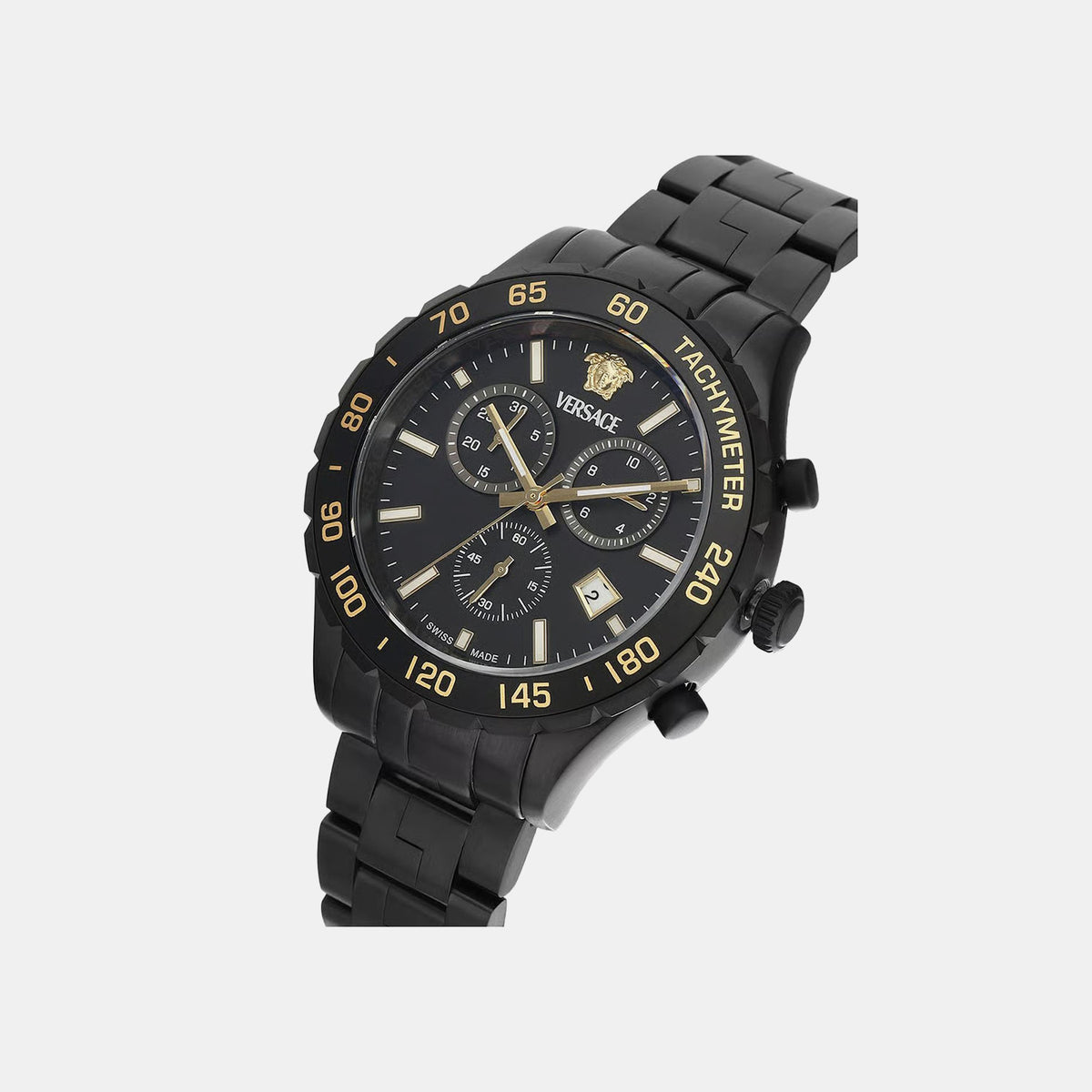 New Hellen.Chr-43Mm(Wc-Pc Men Quartz Black Dial Chronograph Stainless Steel Watch VEPCA0624
