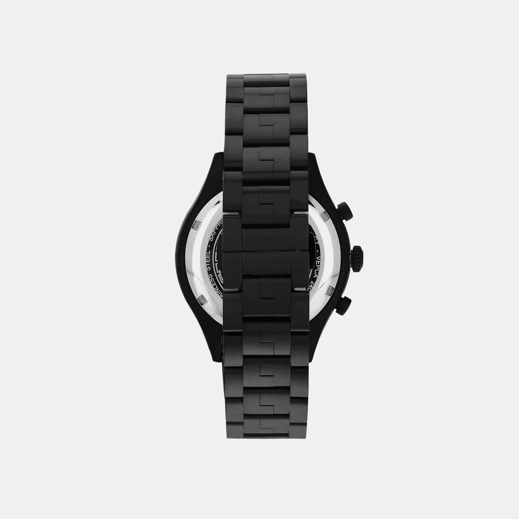 Men Quartz Black Dial Chronograph Stainless Steel Watch VEPCA0624