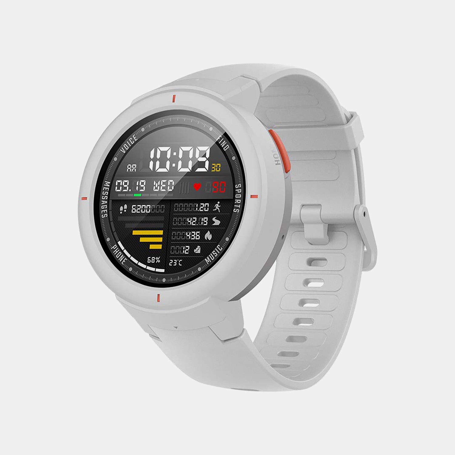 Verge Unisex Quartz White Dial Digital Silicone Watch Verge White