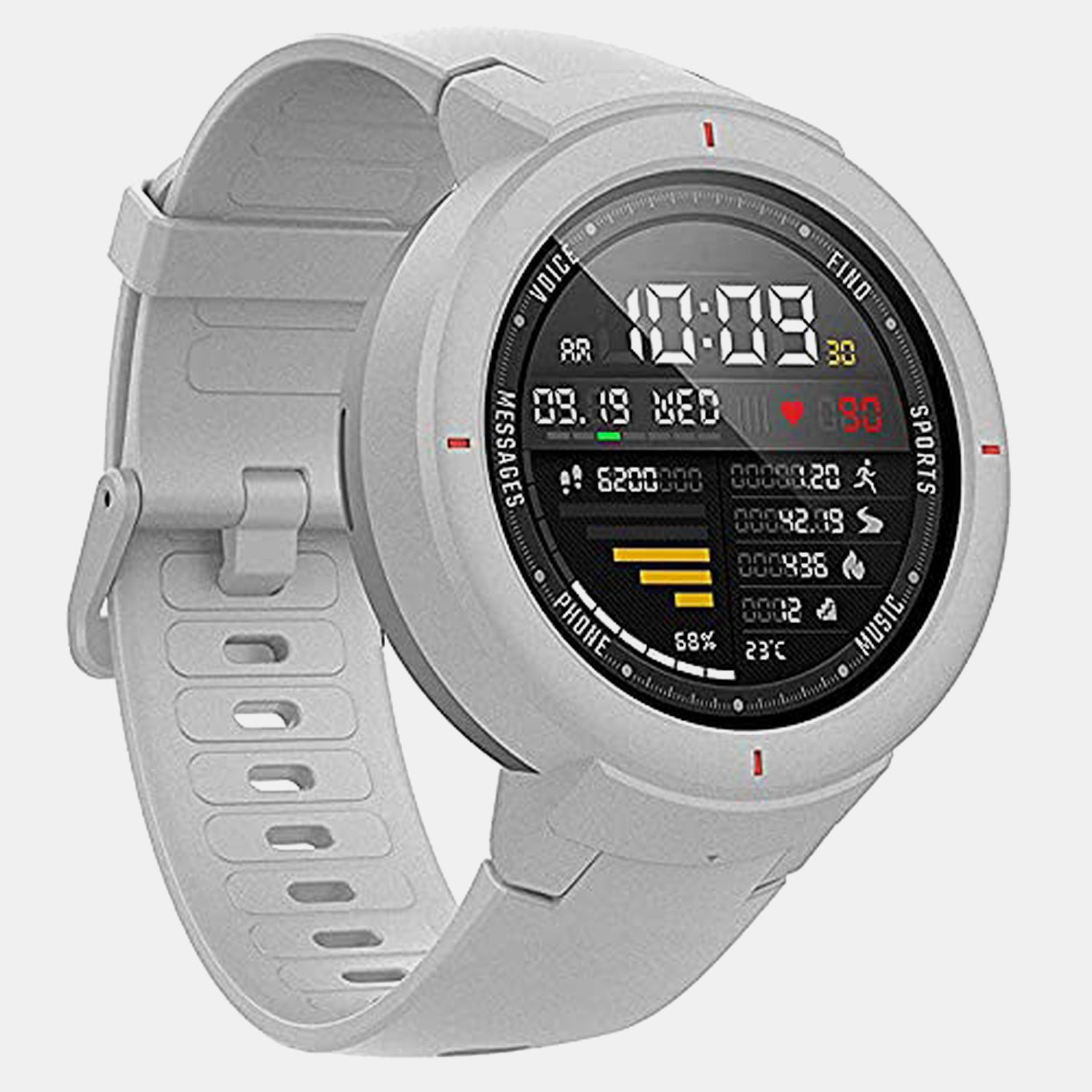 Verge Unisex Quartz White Dial Digital Silicone Watch Verge White