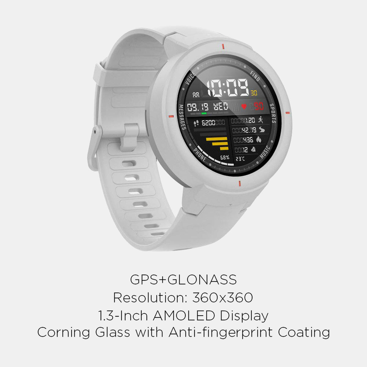 Verge Unisex Quartz White Dial Digital Silicone Watch Verge White