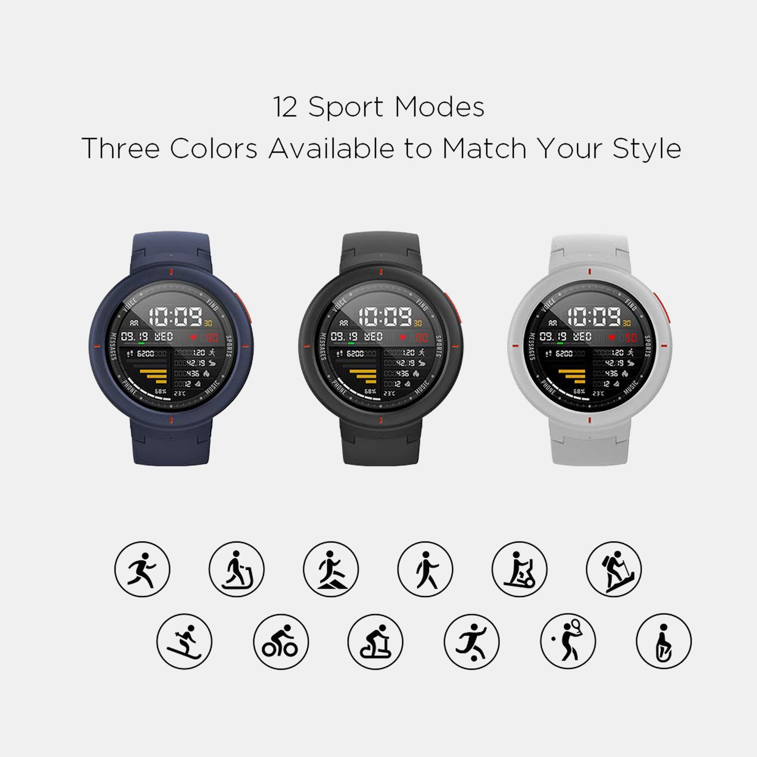 Verge Unisex Quartz White Dial Digital Silicone Watch Verge White