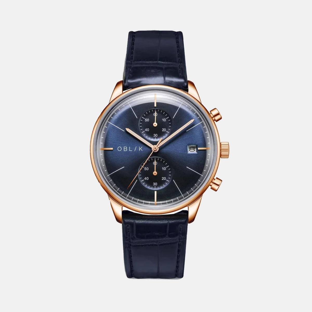 Vertu Men Quartz Blue Dial Chronograph Leather Watch VERTU-BLUE