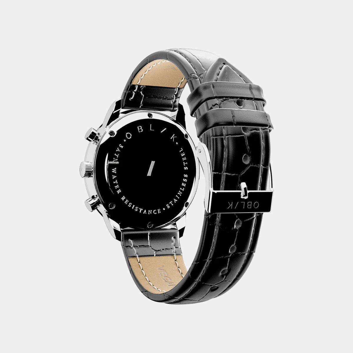 Vertu Men Quartz Silver Dial Chronograph Leather Watch VERTU-PANDA