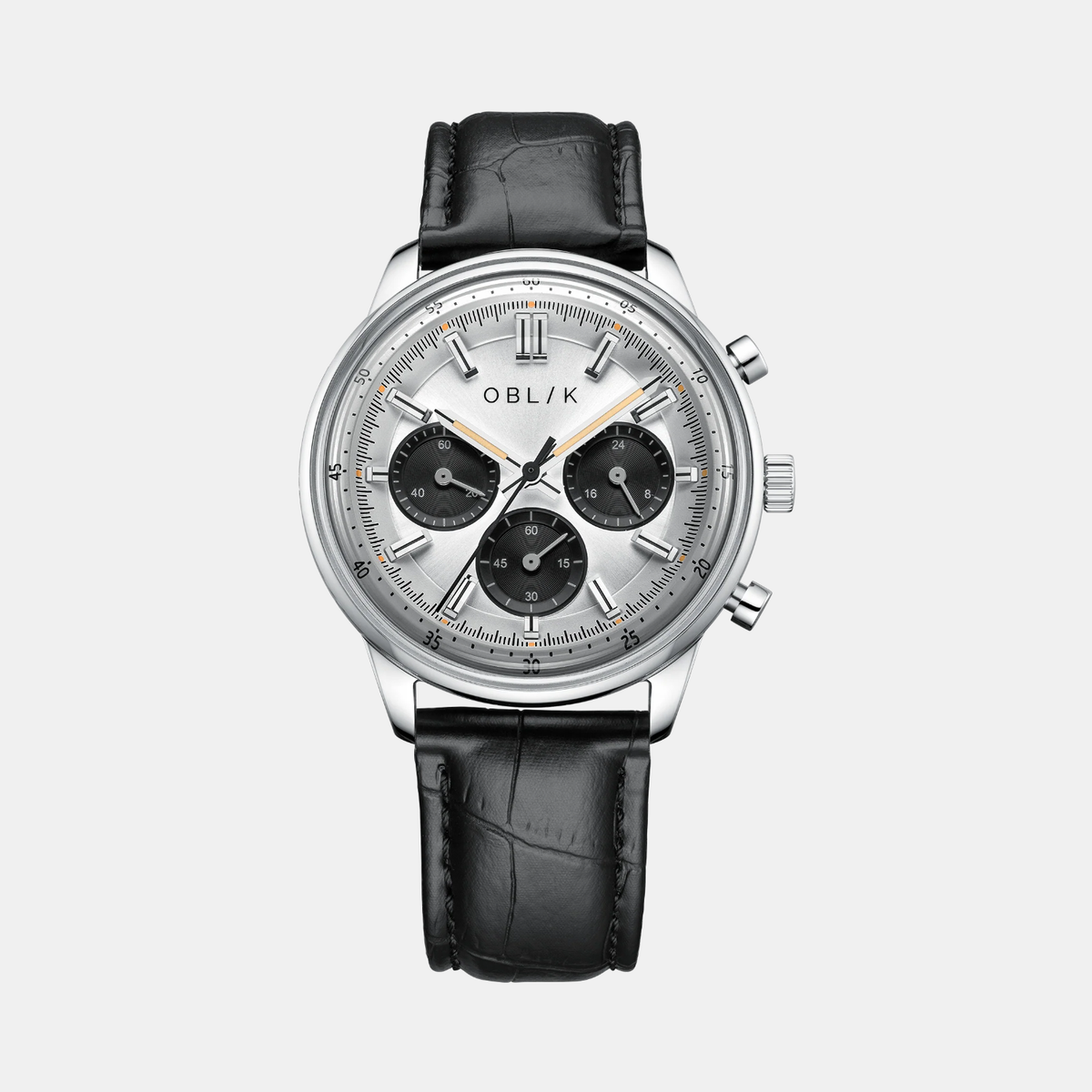 Vertu Men Quartz Silver Dial Chronograph Leather Watch VERTU-PANDA